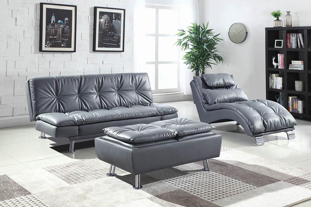 Dilleston Tufted Back Upholstered Sofa Bed Grey - All Brands Furniture (NJ)