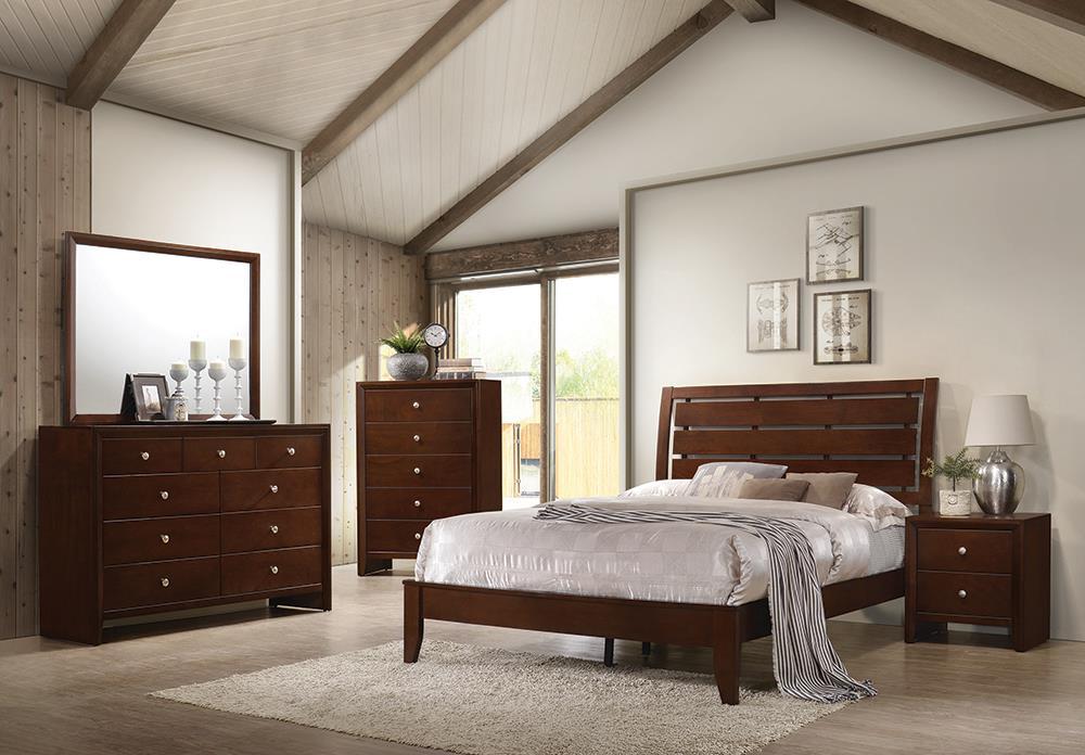 Serenity Full Panel Bed with Cut-out Headboard Rich Merlot - All Brands Furniture (NJ)