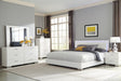 Felicity Queen Panel Bed with LED Lighting Glossy White - All Brands Furniture (NJ)