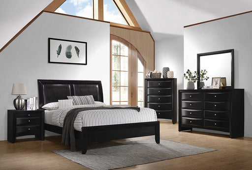 Briana Queen Upholstered Panel Bed Black - All Brands Furniture (NJ)