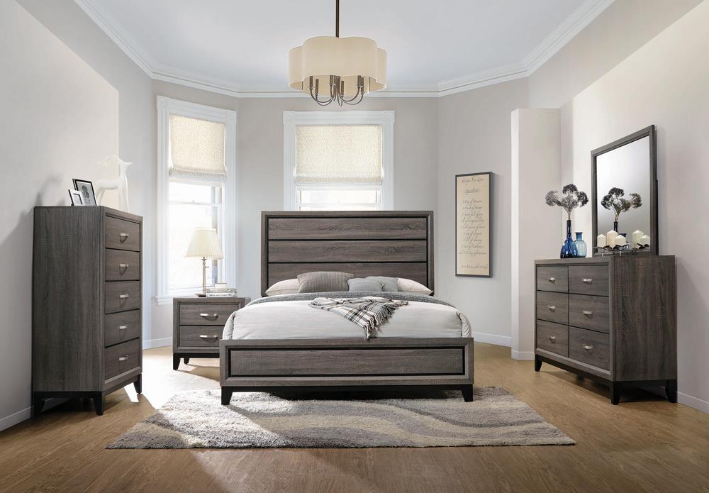 Watson Eastern King & Queen Bed Grey Oak and Black - All Brands Furniture (NJ)