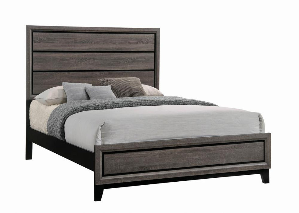 Watson Eastern King & Queen Bed Grey Oak and Black - All Brands Furniture (NJ)
