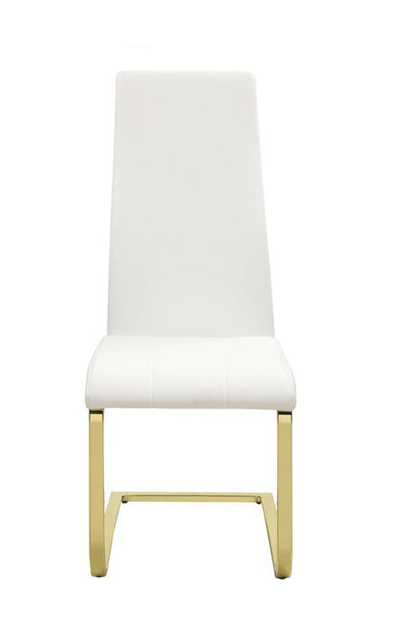 Montclair Side Chairs White and Rustic Brass (Set of 4)