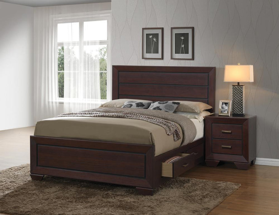 Kauffman California King, Eastren king, & Queen Storage Bed Dark Cocoa - All Brands Furniture (NJ)