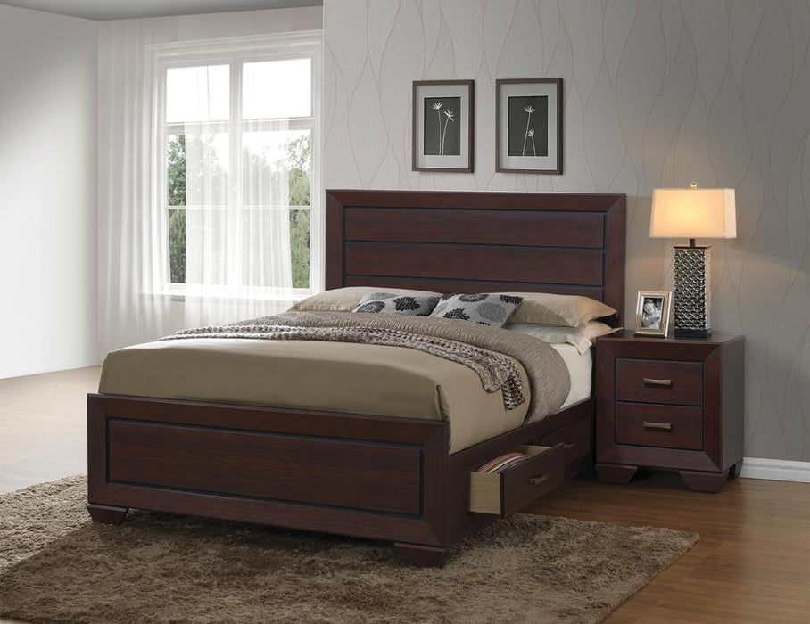 Kauffman California King, Eastren king, & Queen Storage Bed Dark Cocoa - All Brands Furniture (NJ)
