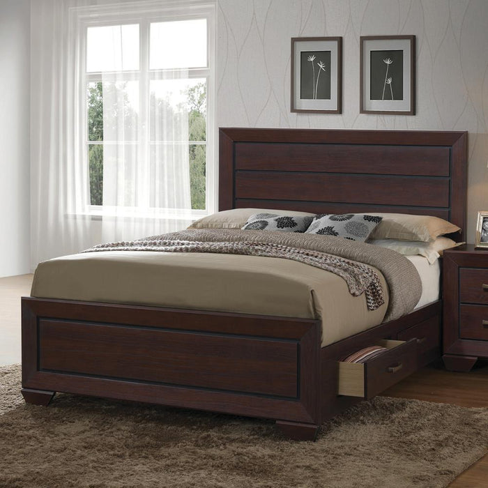 Kauffman California King, Eastren King, & Queen Panel Bed Dark Cocoa - All Brands Furniture (NJ)