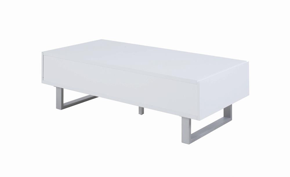 G705698 Contemporary Glossy White Coffee Table