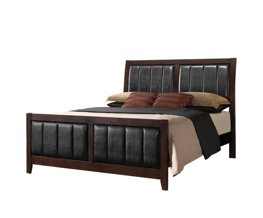 Carlton Full & Twin Upholstered Panel Bed Cappuccino and Black - All Brands Furniture (NJ)