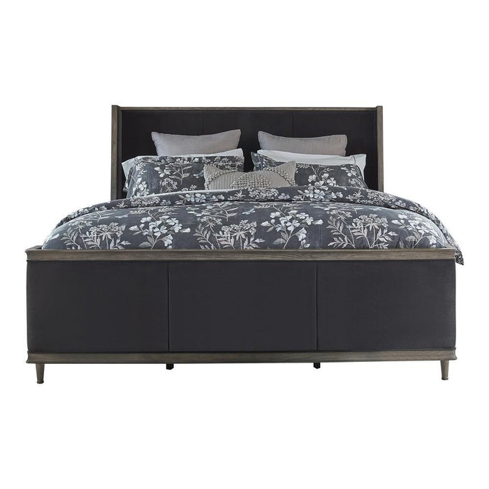 Alderwood Queen Upholstered Panel Bed Charcoal Grey - All Brands Furniture (NJ)