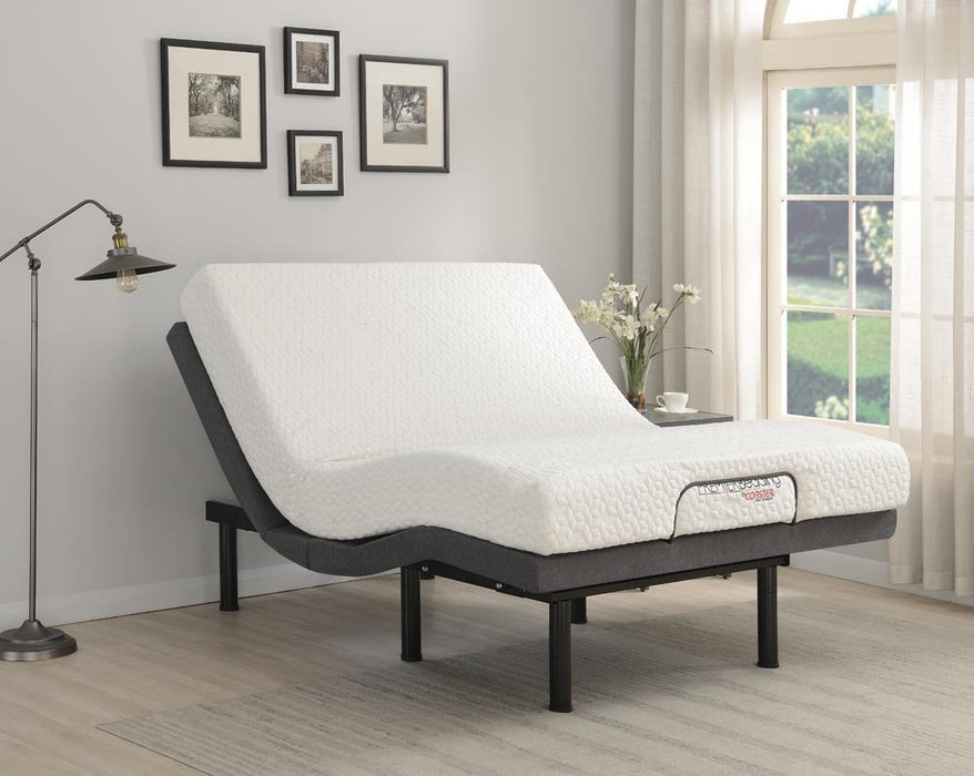 Negan Eastern King, E.King, Queen, & Twin XL Adjustable Bed Base Grey and Black - All Brands Furniture (NJ)