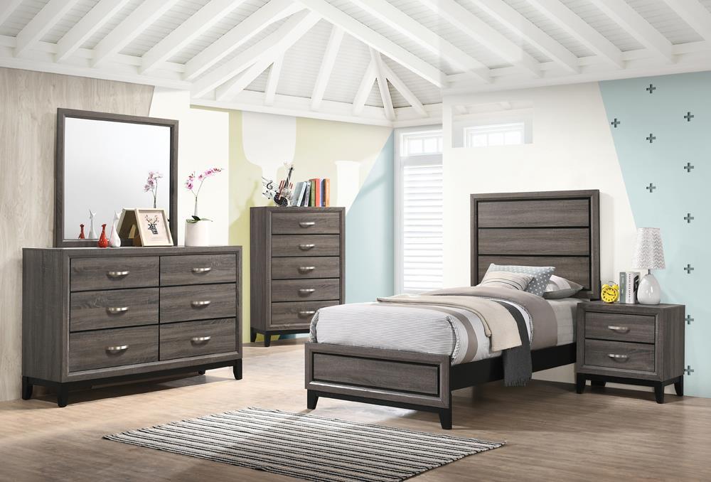 Watson Full & Twin Panel Bed Grey Oak - All Brands Furniture (NJ)