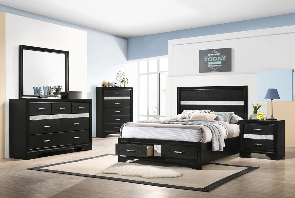 Miranda Full & Twin Storage Bed Black - All Brands Furniture (NJ)