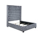 Rocori Queen Wingback Tufted Bed Grey - All Brands Furniture (NJ)
