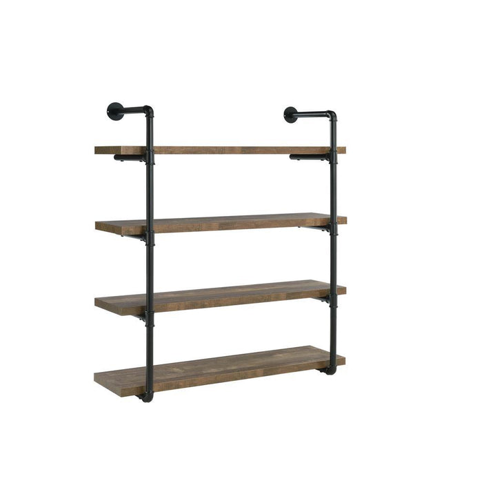 Elmcrest 40-inch Wall Shelf Black and Grey Driftwood - All Brands Furniture (NJ)