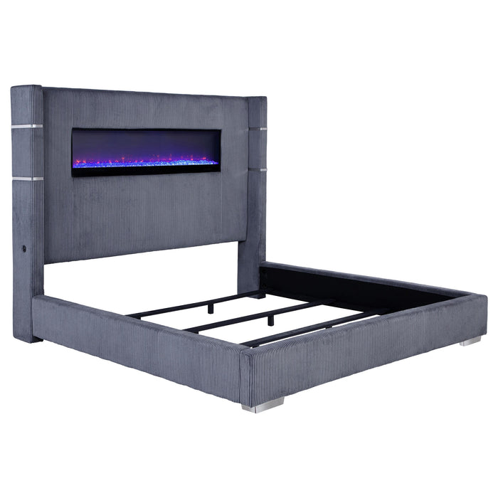 Tisdall Wingback Bed with Flame Visualizer - All Brands Furniture (NJ)