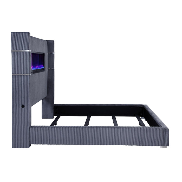 Tisdall Wingback Bed with Flame Visualizer - All Brands Furniture (NJ)