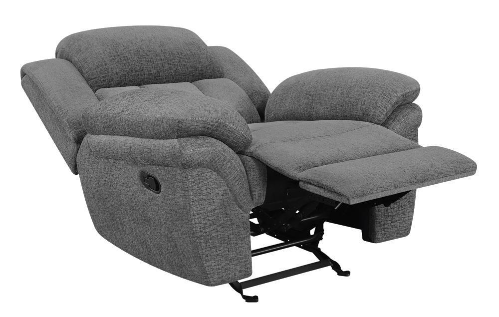 Bahrain Upholstered Glider Recliner Charcoal - All Brands Furniture (NJ)