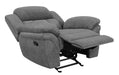 Bahrain Upholstered Glider Recliner Charcoal - All Brands Furniture (NJ)