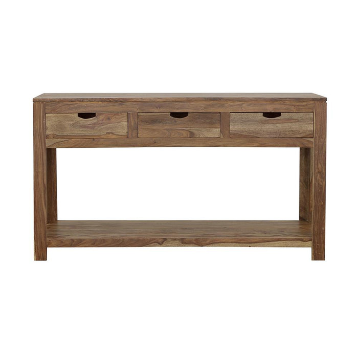 Esther 3-drawer Storage Console Table Natural Sheesham - All Brands Furniture (NJ)