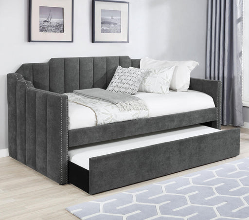 Kingston Upholstered Twin Daybed with Trundle Charcoal - All Brands Furniture (NJ)