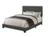 Boyd California King, King, & Queen Upholstered Bed with Nailhead Trim Charcoal & Grey - All Brands Furniture (NJ)
