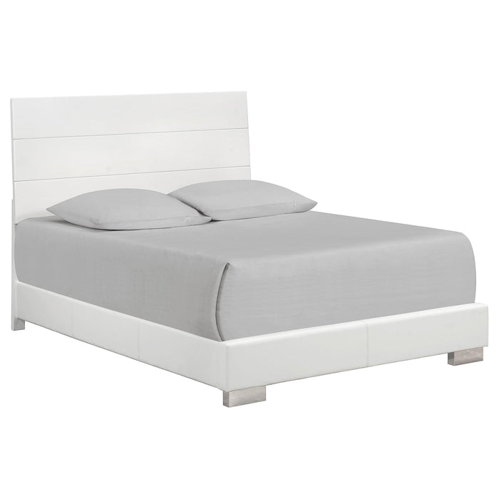 Felicity Panel Bed Glossy White - All Brands Furniture (NJ)