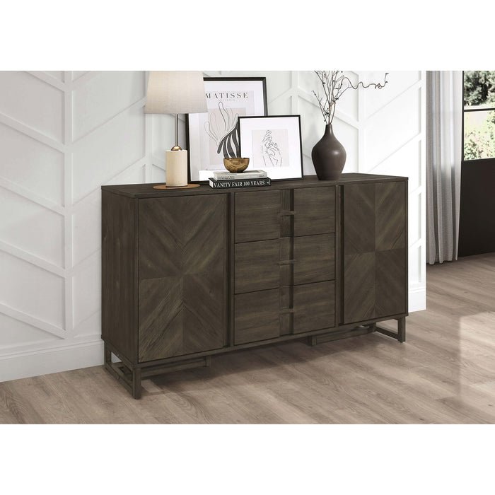 Kelly 3-drawer Storage Dining Sideboard Server Dark Grey - All Brands Furniture (NJ)