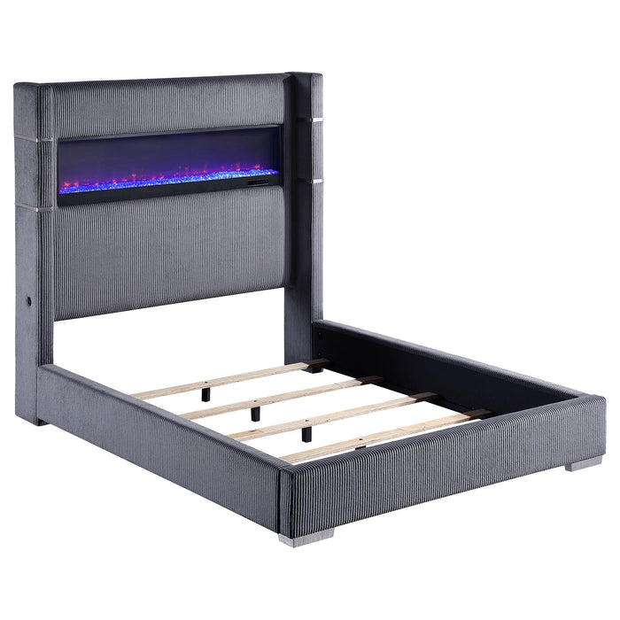 Tisdall Wingback Bed with Flame Visualizer - All Brands Furniture (NJ)