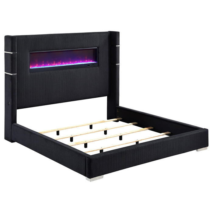 Tisdall Wingback Bed with Flame Visualizer - All Brands Furniture (NJ)