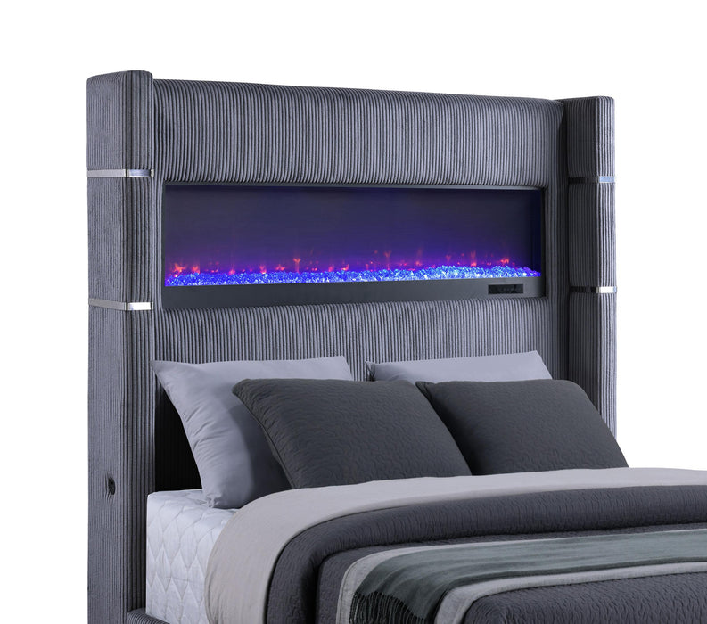 Tisdall Wingback Bed with Flame Visualizer - All Brands Furniture (NJ)