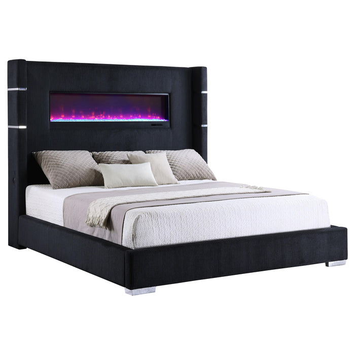 Tisdall Wingback Bed with Flame Visualizer - All Brands Furniture (NJ)
