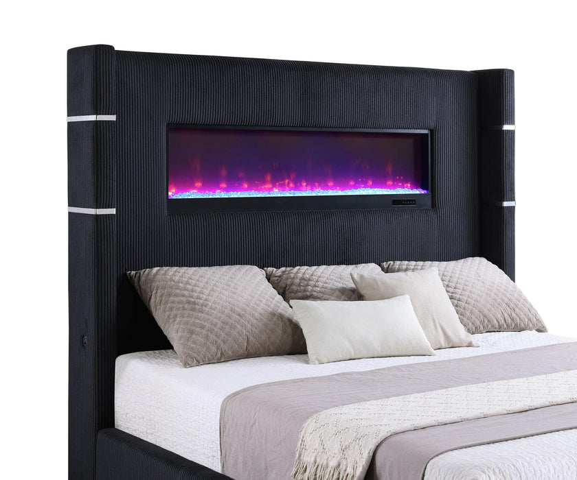 Tisdall Wingback Bed with Flame Visualizer - All Brands Furniture (NJ)