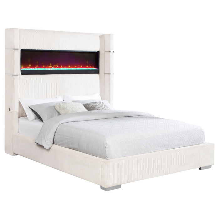 Tisdall Wingback Bed with Flame Visualizer - All Brands Furniture (NJ)