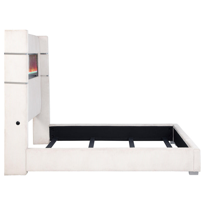 Tisdall Wingback Bed with Flame Visualizer - All Brands Furniture (NJ)