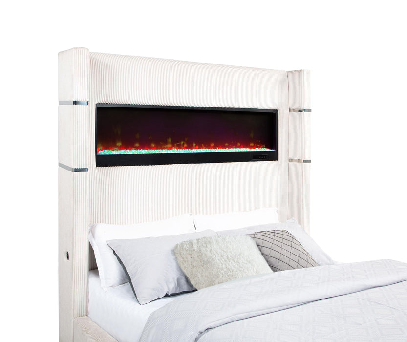 Tisdall Wingback Bed with Flame Visualizer - All Brands Furniture (NJ)