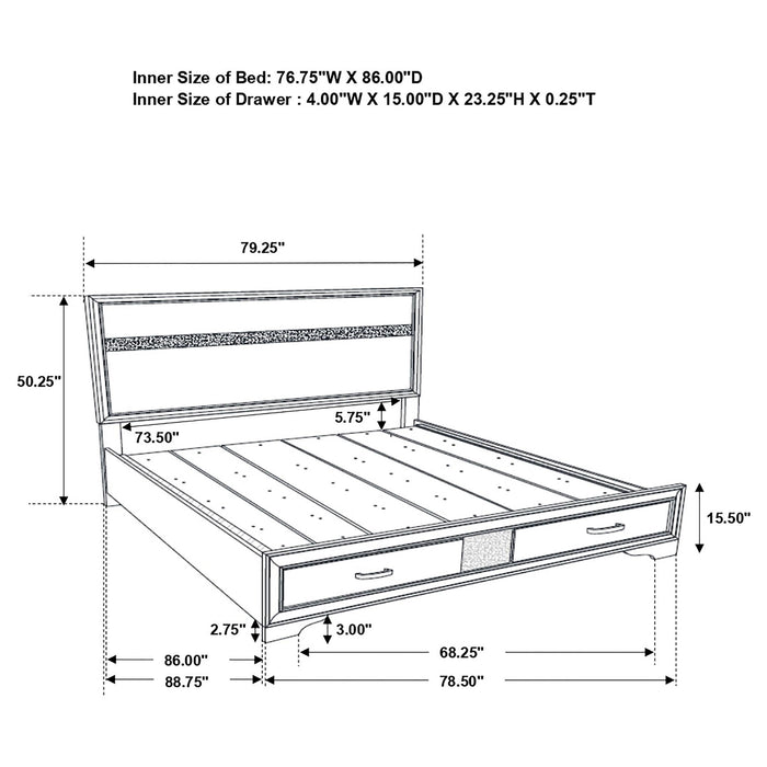 Miranda Panel Platform Storage Bed - All Brands Furniture (NJ)