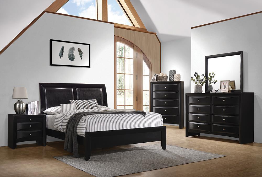 Briana Panel Bedroom Set California King, Eastren King, & Queen with Sleigh Headboard Black 4 & 5 Piece - All Brands Furniture (NJ)