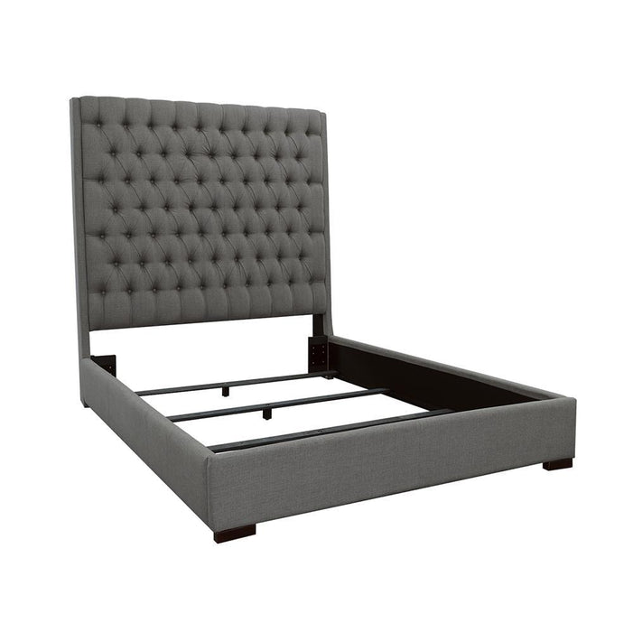 Camille Tall Tufted Bed Grey - All Brands Furniture (NJ)