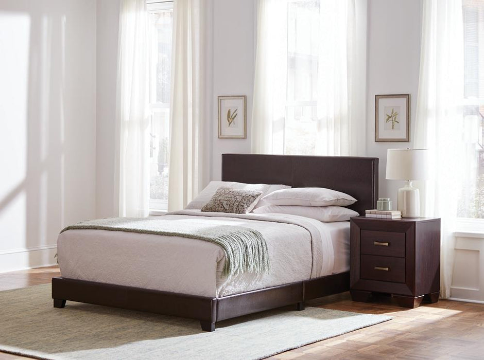 Dorian Upholstered California King, E.King, & Queen Bed Black, Brown, & Grey - All Brands Furniture (NJ)