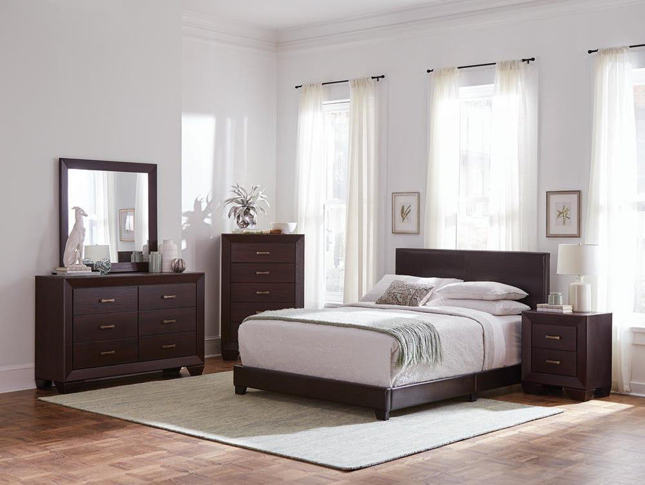 Dorian Upholstered California King, E.King, & Queen Bed Black, Brown, & Grey - All Brands Furniture (NJ)