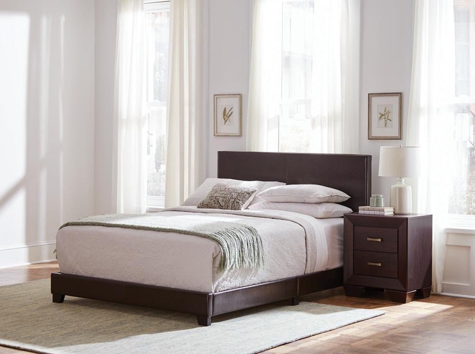 Dorian Upholstered California King, E.King, & Queen Bed Black, Brown, & Grey - All Brands Furniture (NJ)