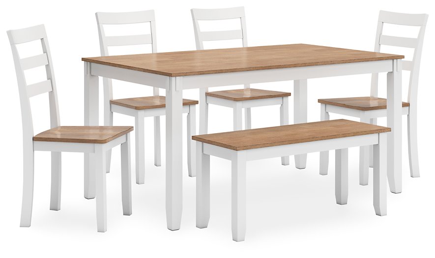 Gesthaven Dining Table with 4 Chairs and Bench (Set of 6) - All Brands Furniture (NJ)