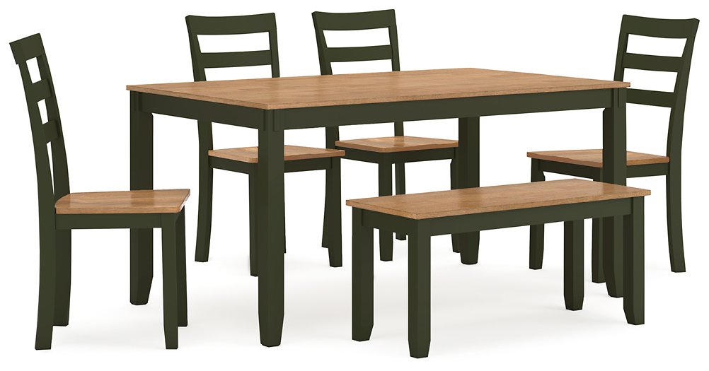 Gesthaven Dining Table with 4 Chairs and Bench (Set of 6) - All Brands Furniture (NJ)