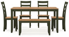 Gesthaven Dining Table with 4 Chairs and Bench (Set of 6) - All Brands Furniture (NJ)