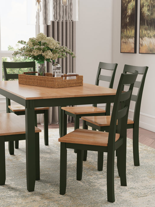 Gesthaven Dining Table with 4 Chairs and Bench (Set of 6) - All Brands Furniture (NJ)