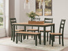 Gesthaven Dining Table with 4 Chairs and Bench (Set of 6) - All Brands Furniture (NJ)