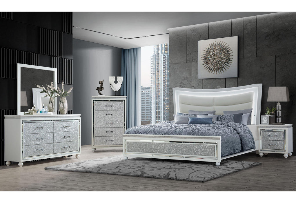 COLLETE WHITE QUEEN BED GROUP - All Brands Furniture (NJ)