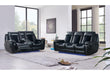 U0700 BLANCHE BLACK/VELVET POWER RECLINING SOFA / POWER CONSOLE RECLINING LOVESEAT - All Brands Furniture (NJ)
