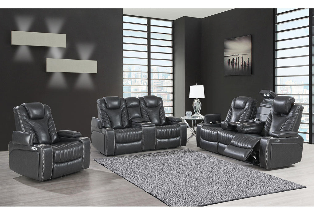 U1677 BLANCHE GREY POWER RECLINING SOFA AND POWER CONSOLE RECLINING SOFA AND POWER RECLINER - All Brands Furniture (NJ)