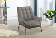 U8933 LIGHT GREY LEATHER ACCENT CHAIR - All Brands Furniture (NJ)